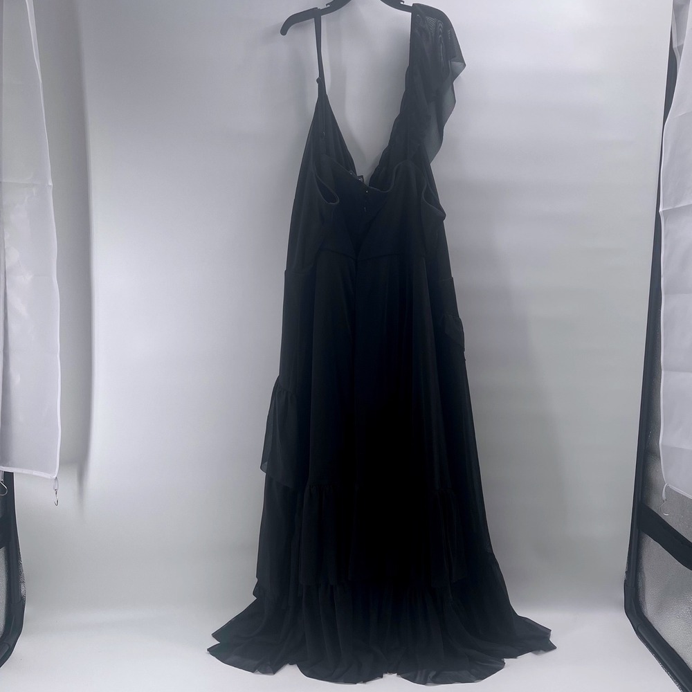 Torid Midi Mesh Ruffle Surplice Asymmetrical Dress x3 3X 22-24 cocktail party - Picture 4 of 8